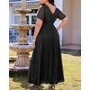 image:imageTalisea Plus Size Formal Dresses  V Neck Flutter Sleeve Glitter Prom Evening Gowns Wedding Guest Chiffon Long Maxi DressBlackglitter