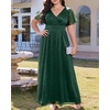 image:imageTalisea Plus Size Formal Dresses  V Neck Flutter Sleeve Glitter Prom Evening Gowns Wedding Guest Chiffon Long Maxi DressGreenglitter