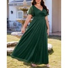 image:imageTalisea Plus Size Formal Dresses  V Neck Flutter Sleeve Glitter Prom Evening Gowns Wedding Guest Chiffon Long Maxi DressGreenglitter