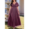 image:imageTalisea Plus Size Formal Dresses  V Neck Flutter Sleeve Glitter Prom Evening Gowns Wedding Guest Chiffon Long Maxi DressPurpleglitter