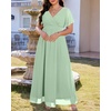 image:imageTalisea Plus Size Formal Dresses  V Neck Flutter Sleeve Glitter Prom Evening Gowns Wedding Guest Chiffon Long Maxi DressSagechiffon
