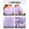 image:imageTalisea Plus Size Formal Dresses  Wedding Guest Bridesmaid Evening Prom Chiffon V Neck Ruffle Short Sleeves Long Dress WomenLight Lavender