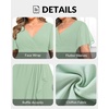 image:imageTalisea Plus Size Formal Dresses  Wedding Guest Bridesmaid Evening Prom Chiffon V Neck Ruffle Short Sleeves Long Dress WomenSage Green