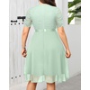 image:imageTalisea Plus Size Wedding Guest Dress  Formal Cocktail Party Ruffle Elegant Tea Length Lace Chiffon V Neck Midi DressesSage Green