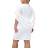 image:imageTalisea Plus Size Wedding Guest Dress  Women Chiffon Cape Semi Formal Cocktail Party Bodycon DressesWhite