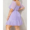 image:imageTalisea Plus Size Womens Sweetheart Neckline Dress Smocked Short Summer Sundress Chiffon Mini Cute Graduation DressesPurple Short Sleeve