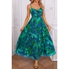 image:imageTalisea Summer Wedding Guest Dress Spaghetti Strap Formal Spring Cocktail Party Elegant A Line Long Maxi Dresses Slit WomenFloral Green