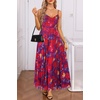 image:imageTalisea Summer Wedding Guest Dress Spaghetti Strap Formal Spring Cocktail Party Elegant A Line Long Maxi Dresses Slit WomenFloral Navy and Red
