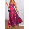 image:imageTalisea Summer Wedding Guest Dress Spaghetti Strap Formal Spring Cocktail Party Elegant A Line Long Maxi Dresses Slit WomenFloral Navy and Red