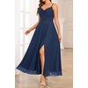 image:imageTalisea Summer Wedding Guest Dress Spaghetti Strap Formal Spring Cocktail Party Elegant A Line Long Maxi Dresses Slit WomenNavy Blue