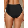 image:imageTalisea Women Full Coverage Bikini Bottom  V Cut Bathing Suit Bottoms Mid Waist Twist Front Swimsuit Bottom Swimwear 2025Black