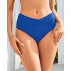 image:imageTalisea Women Full Coverage Bikini Bottom  V Cut Bathing Suit Bottoms Mid Waist Twist Front Swimsuit Bottom Swimwear 2025Blue