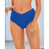image:imageTalisea Women Full Coverage Bikini Bottom  V Cut Bathing Suit Bottoms Mid Waist Twist Front Swimsuit Bottom Swimwear 2025Blue