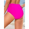 image:imageTalisea Women Full Coverage Bikini Bottom  V Cut Bathing Suit Bottoms Mid Waist Twist Front Swimsuit Bottom Swimwear 2025Hot Pink