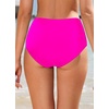 image:imageTalisea Women Full Coverage Bikini Bottom  V Cut Bathing Suit Bottoms Mid Waist Twist Front Swimsuit Bottom Swimwear 2025Hot Pink