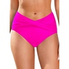 image:imageTalisea Women Full Coverage Bikini Bottom  V Cut Bathing Suit Bottoms Mid Waist Twist Front Swimsuit Bottom Swimwear 2025Hot Pink