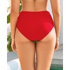 image:imageTalisea Women Full Coverage Bikini Bottom  V Cut Bathing Suit Bottoms Mid Waist Twist Front Swimsuit Bottom Swimwear 2025Red