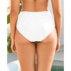image:imageTalisea Women Full Coverage Bikini Bottom  V Cut Bathing Suit Bottoms Mid Waist Twist Front Swimsuit Bottom Swimwear 2025White
