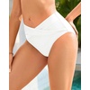image:imageTalisea Women Full Coverage Bikini Bottom  V Cut Bathing Suit Bottoms Mid Waist Twist Front Swimsuit Bottom Swimwear 2025White