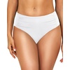 image:imageTalisea Women Full Coverage Bikini Bottoms  Mid Rise Bathing Suit Ruched Swim Bottom Swimsuit SwimwearWhite