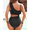image:imageTalisea Women One Piece Cutout Swimsuits  One Shoulder Ruffle Cut Out Bathing Suit Swimwear Monokini 2025Black