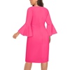 image:imageTalisea Women Plus Size Work Dress  Semi Formal Wedding Guest Church Business Office Interview V Neck Bell Sleeve DressHot Pink