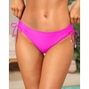 image:imageTalisea Womens Low Rise Bikini Bottoms  Side Tie Bathing Suit Swim Bottom Ruched Swimsuits SwimwearHot Pink
