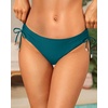 image:imageTalisea Womens Low Rise Bikini Bottoms  Side Tie Bathing Suit Swim Bottom Ruched Swimsuits SwimwearTeal