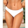 image:imageTalisea Womens Low Rise Bikini Bottoms  Side Tie Bathing Suit Swim Bottom Ruched Swimsuits SwimwearWhite