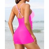 image:imageTalisea Womens One Piece Swimsuit with Shorts Boyshorts Boyleg 2025 Cutout Bathing Suit Criss Cross SwimwearPink