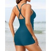 image:imageTalisea Womens One Piece Swimsuit with Shorts Boyshorts Boyleg 2025 Cutout Bathing Suit Criss Cross SwimwearTeal