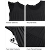 image:imageTalisea Womens Plus Size Casual Summer Tiered Flutter Sleeve Swing Short Babydoll Dress with PocketsBlack