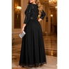 image:imageTalisea Womens Plus Size Formal Dresses  V Neck 34 Sleeve Sequin Prom Evening Gowns Long Maxi DressBlack