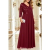 image:imageTalisea Womens Plus Size Formal Dresses  V Neck 34 Sleeve Sequin Prom Evening Gowns Long Maxi DressBurgundy