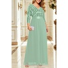 image:imageTalisea Womens Plus Size Formal Dresses  V Neck 34 Sleeve Sequin Prom Evening Gowns Long Maxi DressMint Green