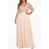 image:imageTalisea Womens Plus Size Formal Dresses  V Neck 34 Sleeve Sequin Prom Evening Gowns Long Maxi DressRose Gold