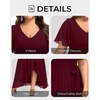image:imageTalisea Womens Plus Size Long Dress Chiffon High Low Split Ruffle Evening Bridesmaid Wedding Guest Formal Maxi DressesBurgundy