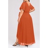 image:imageTalisea Womens Plus Size Long Dress Chiffon High Low Split Ruffle Evening Bridesmaid Wedding Guest Formal Maxi DressesBurnt Orange