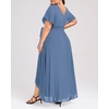 image:imageTalisea Womens Plus Size Long Dress Chiffon High Low Split Ruffle Evening Bridesmaid Wedding Guest Formal Maxi DressesDusty Blue