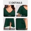 image:imageTalisea Womens Plus Size Long Dress Chiffon High Low Split Ruffle Evening Bridesmaid Wedding Guest Formal Maxi DressesEmerald Green
