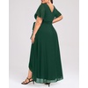 image:imageTalisea Womens Plus Size Long Dress Chiffon High Low Split Ruffle Evening Bridesmaid Wedding Guest Formal Maxi DressesEmerald Green