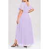 image:imageTalisea Womens Plus Size Long Dress Chiffon High Low Split Ruffle Evening Bridesmaid Wedding Guest Formal Maxi DressesLavender