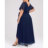 image:imageTalisea Womens Plus Size Long Dress Chiffon High Low Split Ruffle Evening Bridesmaid Wedding Guest Formal Maxi DressesNavy Blue