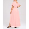 image:imageTalisea Womens Plus Size Long Dress Chiffon High Low Split Ruffle Evening Bridesmaid Wedding Guest Formal Maxi DressesPink