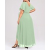 image:imageTalisea Womens Plus Size Long Dress Chiffon High Low Split Ruffle Evening Bridesmaid Wedding Guest Formal Maxi DressesSage Green