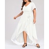 image:imageTalisea Womens Plus Size Long Dress Chiffon High Low Split Ruffle Evening Bridesmaid Wedding Guest Formal Maxi DressesWhite