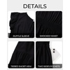 image:imageTalisea Womens Plus Size Summer Dress  Casual Beach Floral Print V Neck Ruffle Sleeve Flowy Short Sundress with PocketsBlack
