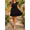 image:imageTalisea Womens Plus Size Summer Dress  Casual Beach Floral Print V Neck Ruffle Sleeve Flowy Short Sundress with PocketsBlack Cherry