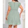 image:imageTalisea Womens Plus Size Summer Dress  Casual VNeck Flutter Sleeves ALine Short Sun Dress with Pockets for Beach VacationGreen