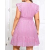 image:imageTalisea Womens Plus Size Summer Dress  Casual VNeck Flutter Sleeves ALine Short Sun Dress with Pockets for Beach VacationPink
